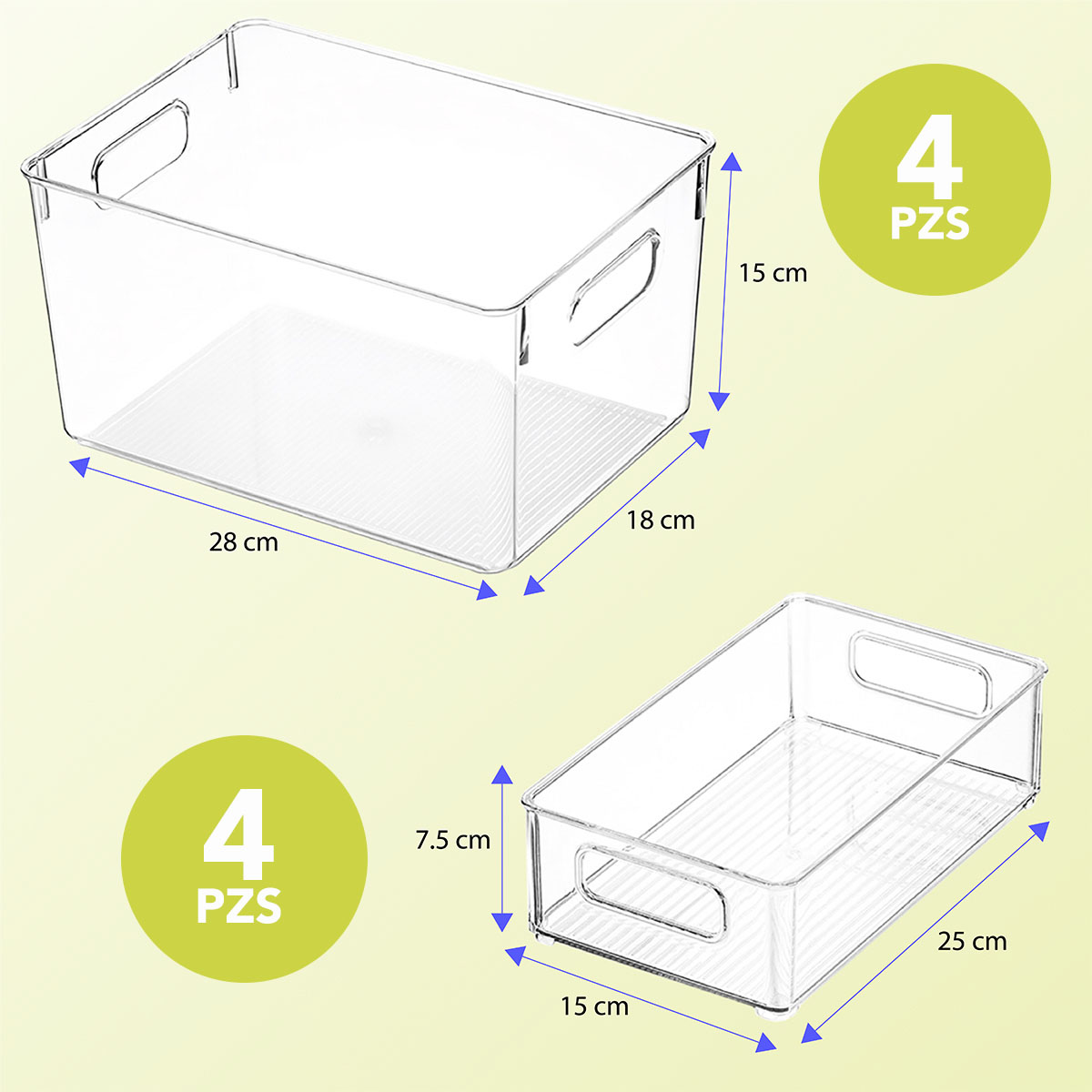 Foto 3 | Juego de 8 Organizadores Brandtrendy 7502287469929 Transparentes para Refrigerador con Tapa