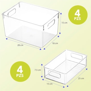 Foto 3 | Juego de 8 Organizadores Brandtrendy 7502287469929 Transparentes para Refrigerador con Tapa