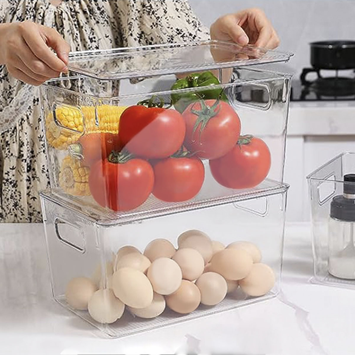 Foto 6 pulgar | Juego de 8 Organizadores Brandtrendy 7502287469929 Transparentes para Refrigerador con Tapa