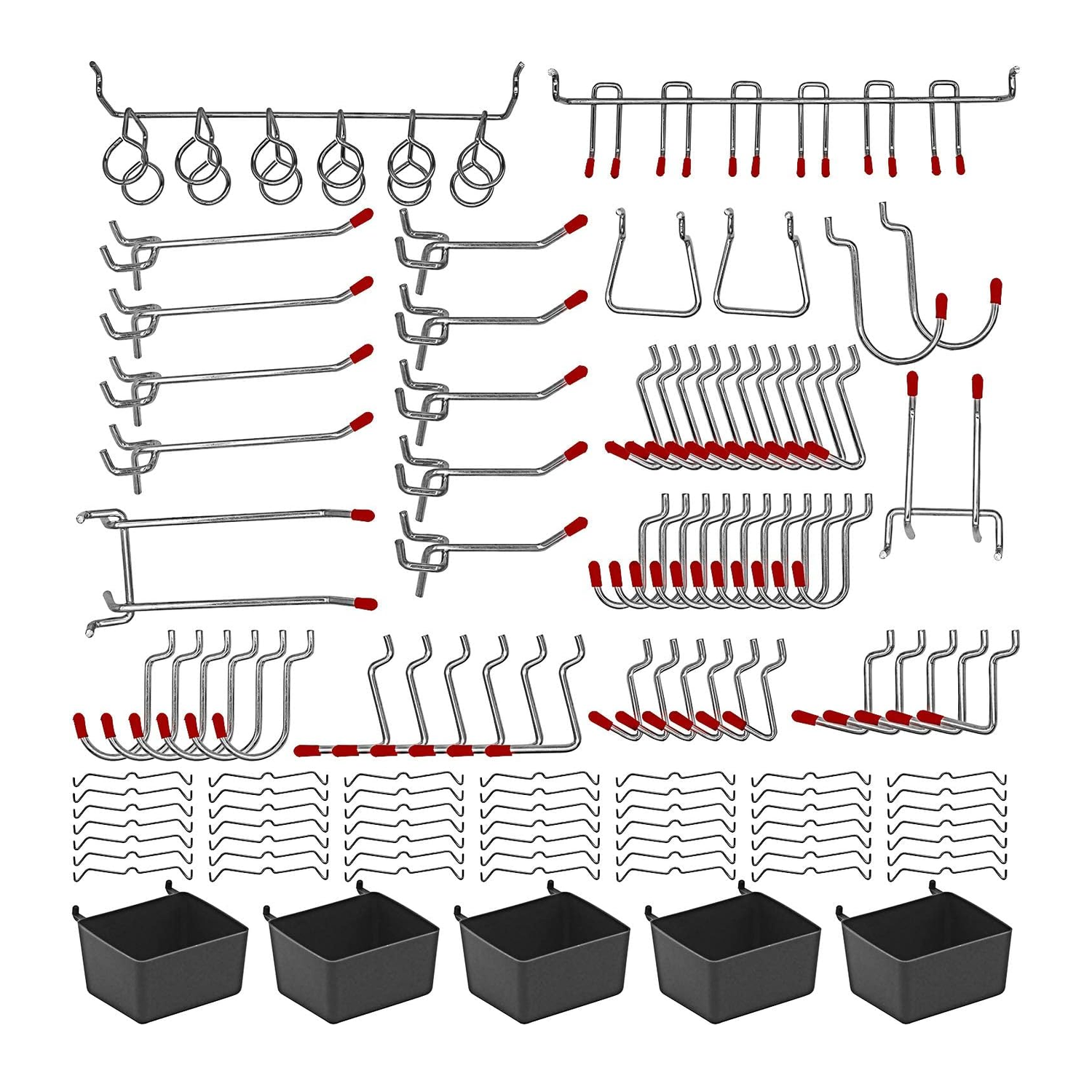 Tablero Metálico Belug Ganchos Clavijas para Herramientas 114 Pcs