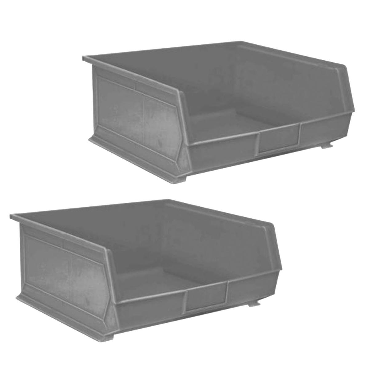 Contenedor de Plástico Apilable Ventdepot 2 Piezas Gris