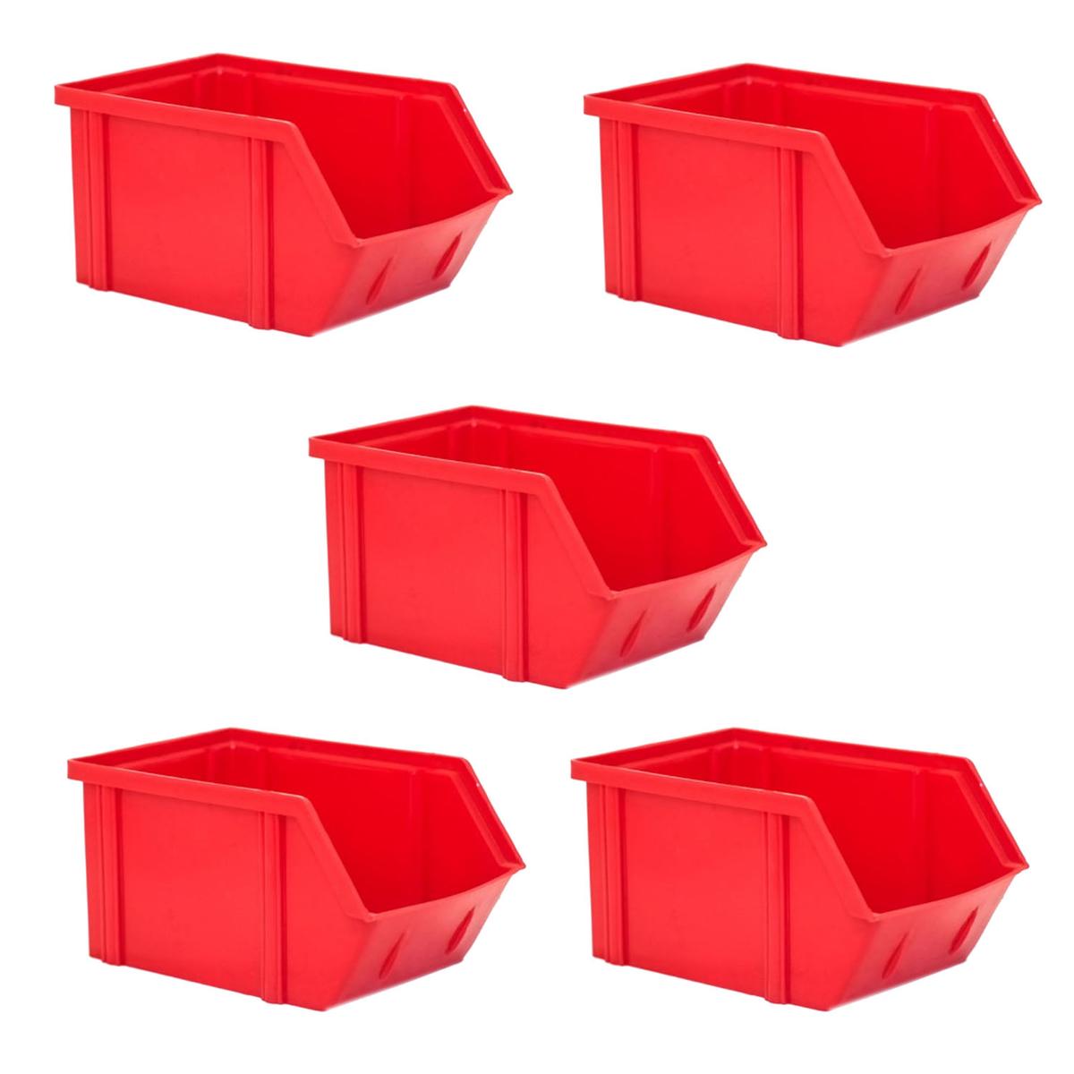 Organizador De Plástico Ventdepot Mxmfc-014 5 Piezas Rojo