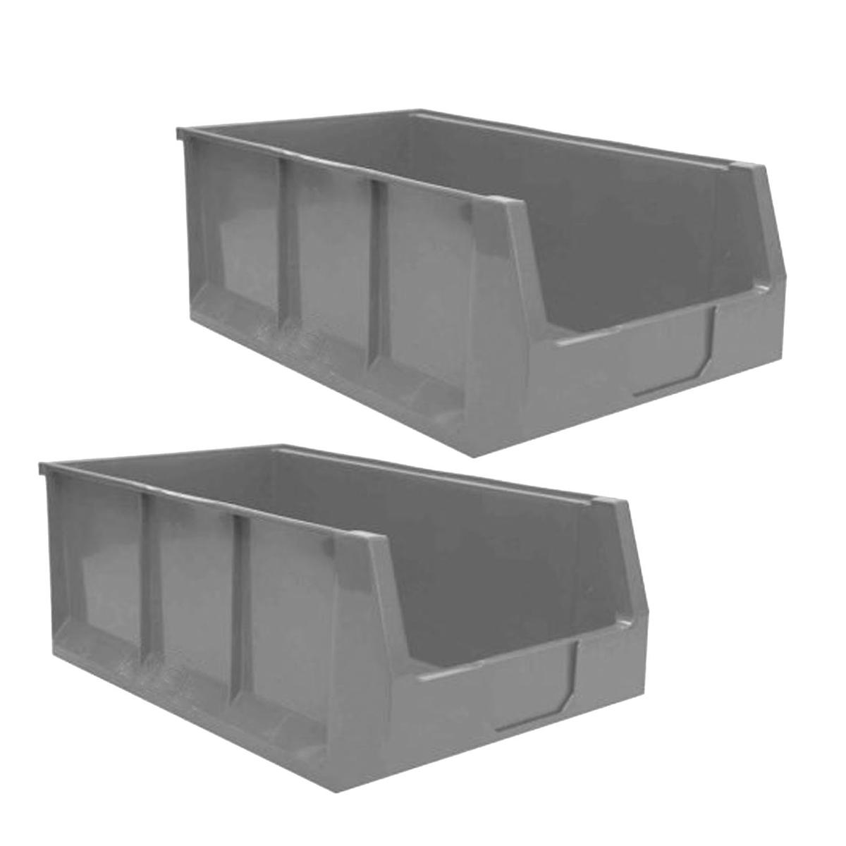 Contenedor de Plástico Ventdepot Mxdwy-029 2 Piezas Gris