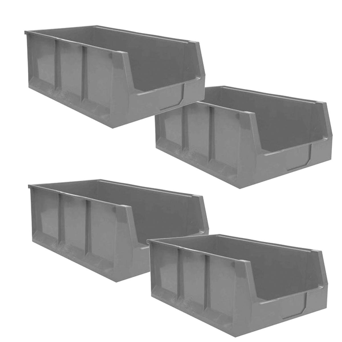 Contenedor de Plástico Ventdepot Mxdwy-031 4 Piezas Gris