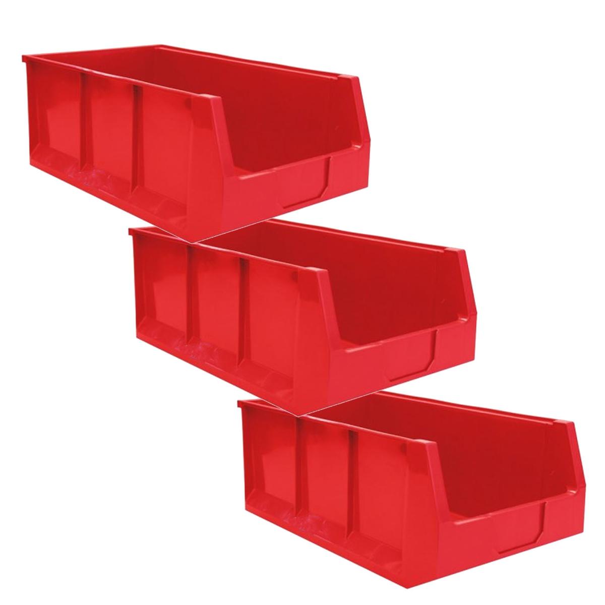 Contenedor De Plástico Bonito Ventdepot Mxdwy-012 3 Piezas Rojo