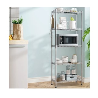 Foto 6 | Estante Organizador Metálico De 5 Niveles De Cocina Baño Plata