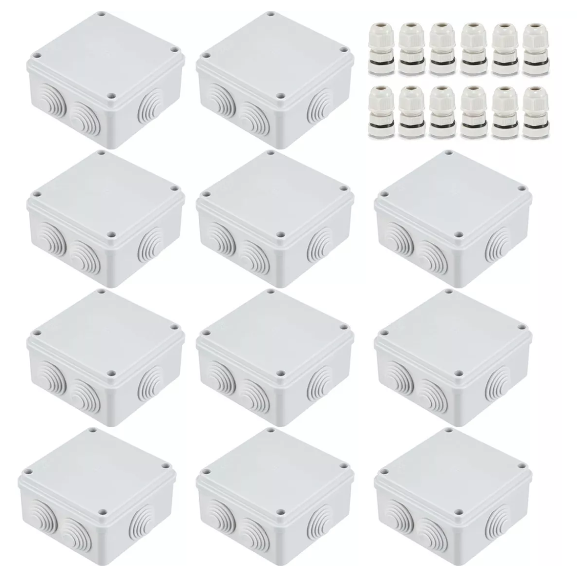 Foto 2 pulgar | Estanca Conexiones Exterior Cctv+ Conector Set 12pcs Eo Safe Imports Esi-13079 Blanco