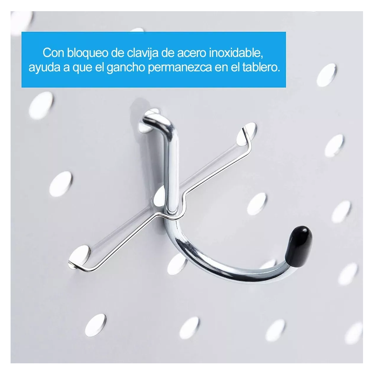 Foto 3 pulgar | Juego de Ganchos para Tablero Perforado Exhibidor en Plata 80 Pzs
