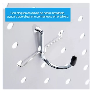 Foto 2 | Juego de Ganchos para Tablero Perforado Plata 80 Pzs