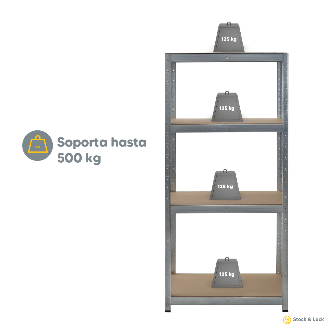 Foto 4 | Estante Organizador Stock & Lock 4 Niveles Gris