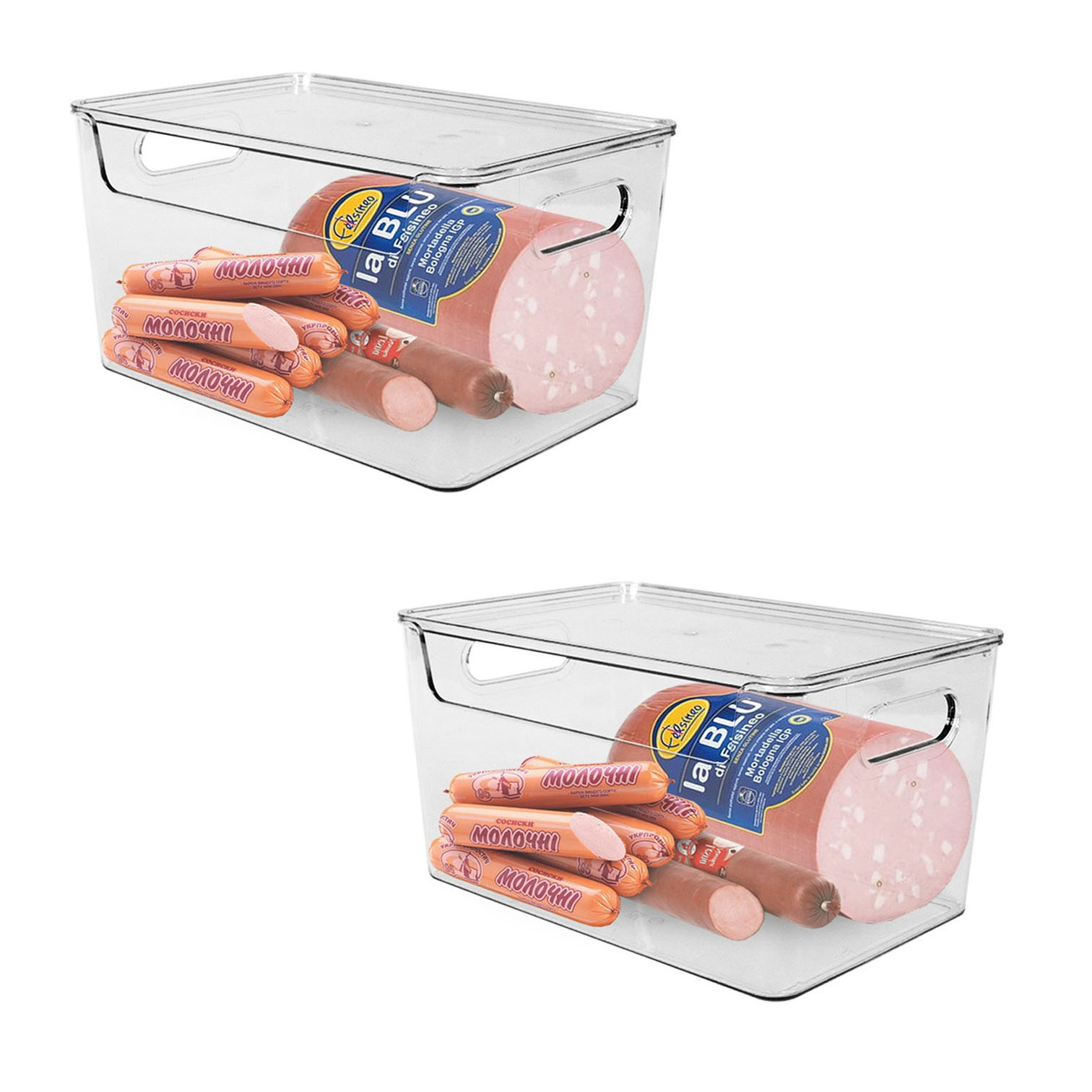Set 2 Organizadores Jauz Improvement Para Refrigerador Plástico Con Tapa (j0460)