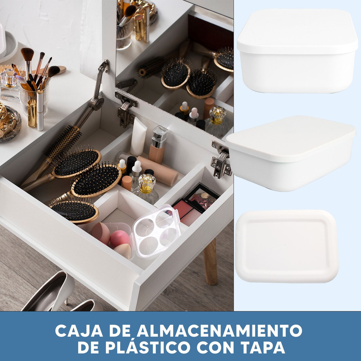 Foto 7 pulgar | Set 4 Cajas Jauz Improvement Para Almacenamiento De Plástico Con Tapa (J0423)