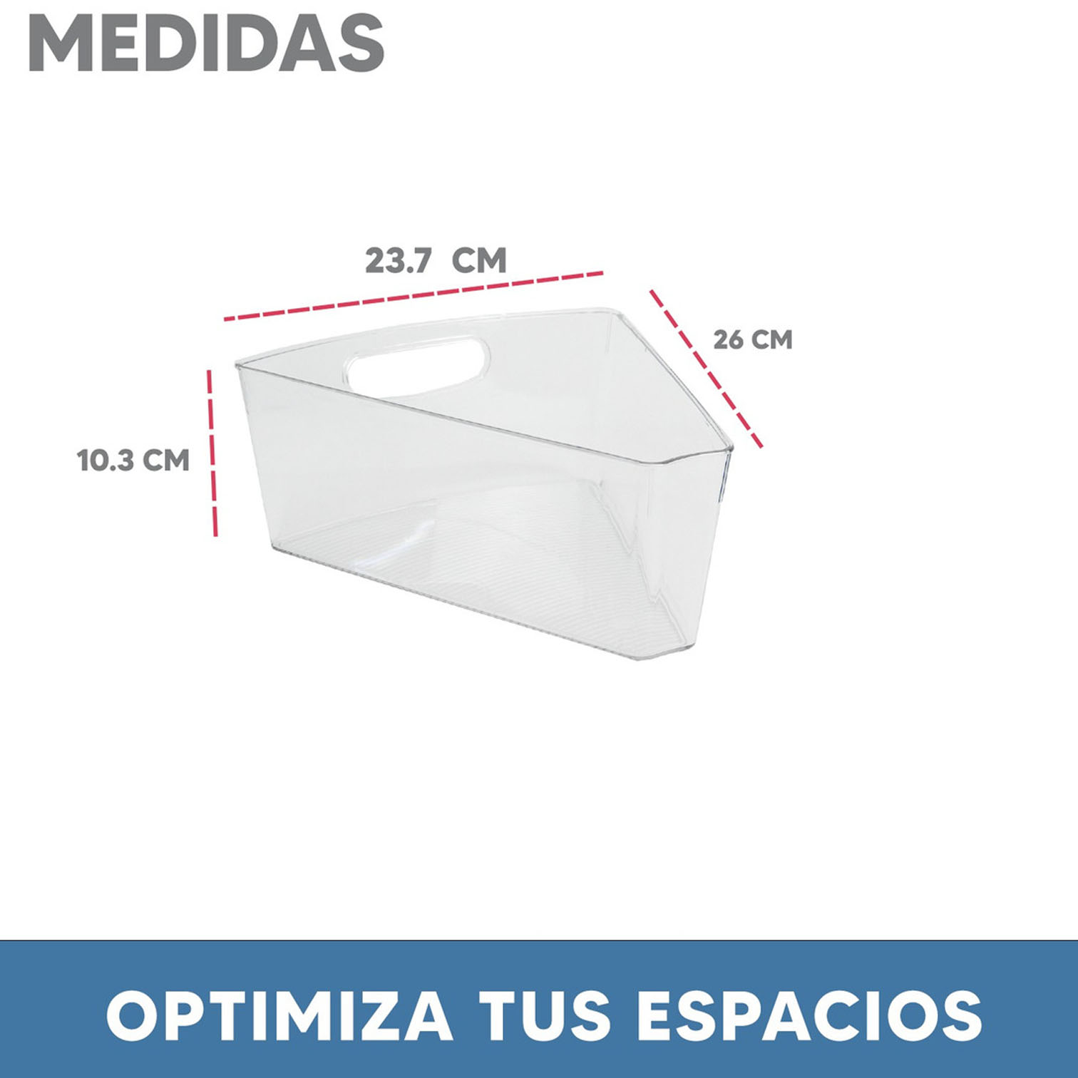 Foto 3 pulgar | Set 4 Cestas Triangulares Jauz Improvement Transparente