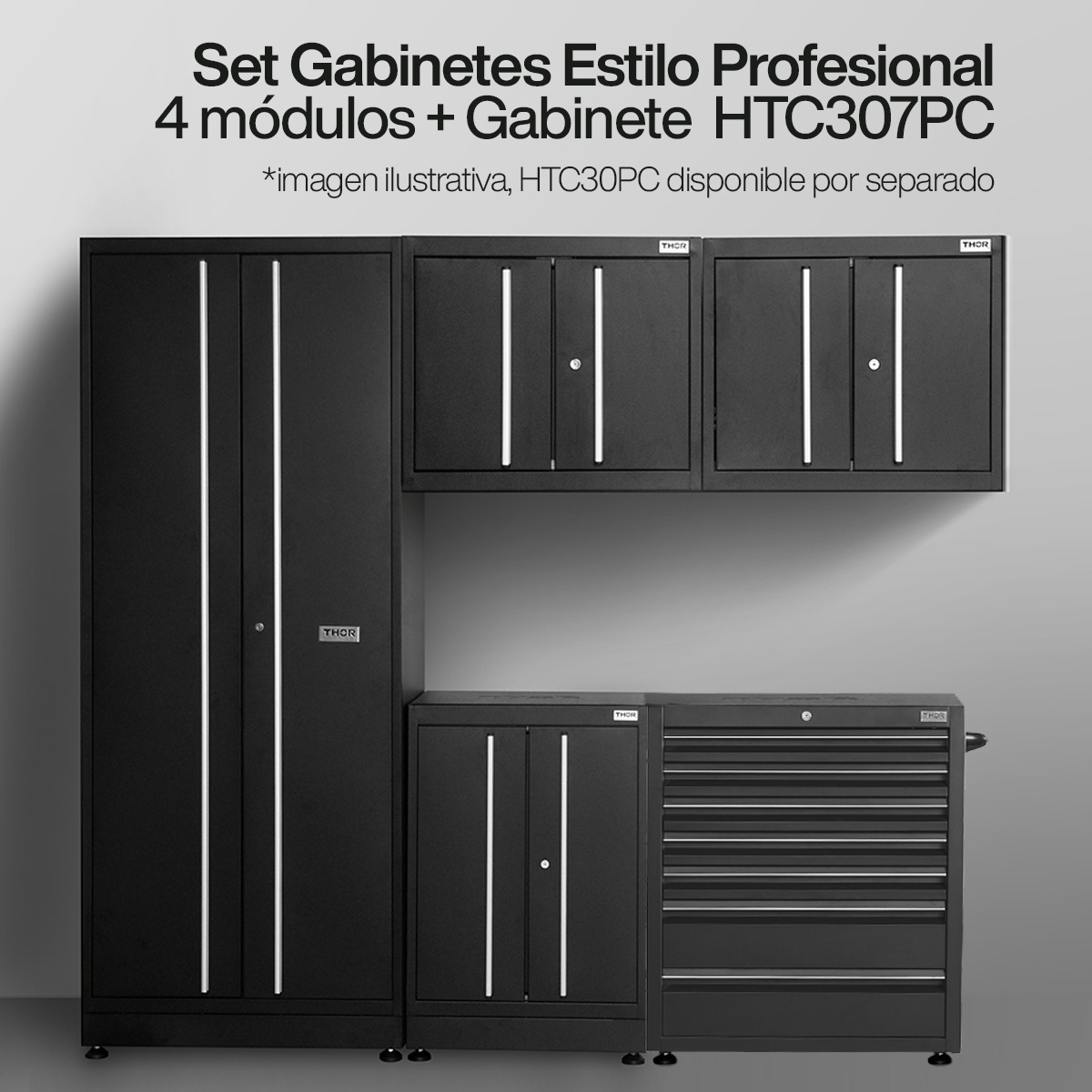 Foto 6 pulgar | Set de Gabinetes Profesional 4 Modulos Thor Kitchen Acero