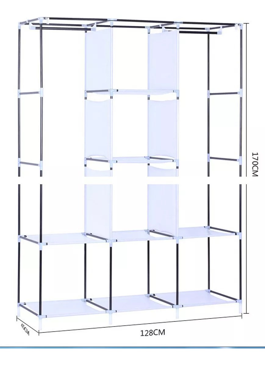 Foto 3 pulgar | Clóset Tipo Armario Plegable de Tela Con 3 Puertas Portátil