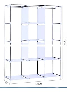 Foto 2 | Clóset Tipo Armario Plegable de Tela Con 3 Puertas Portátil