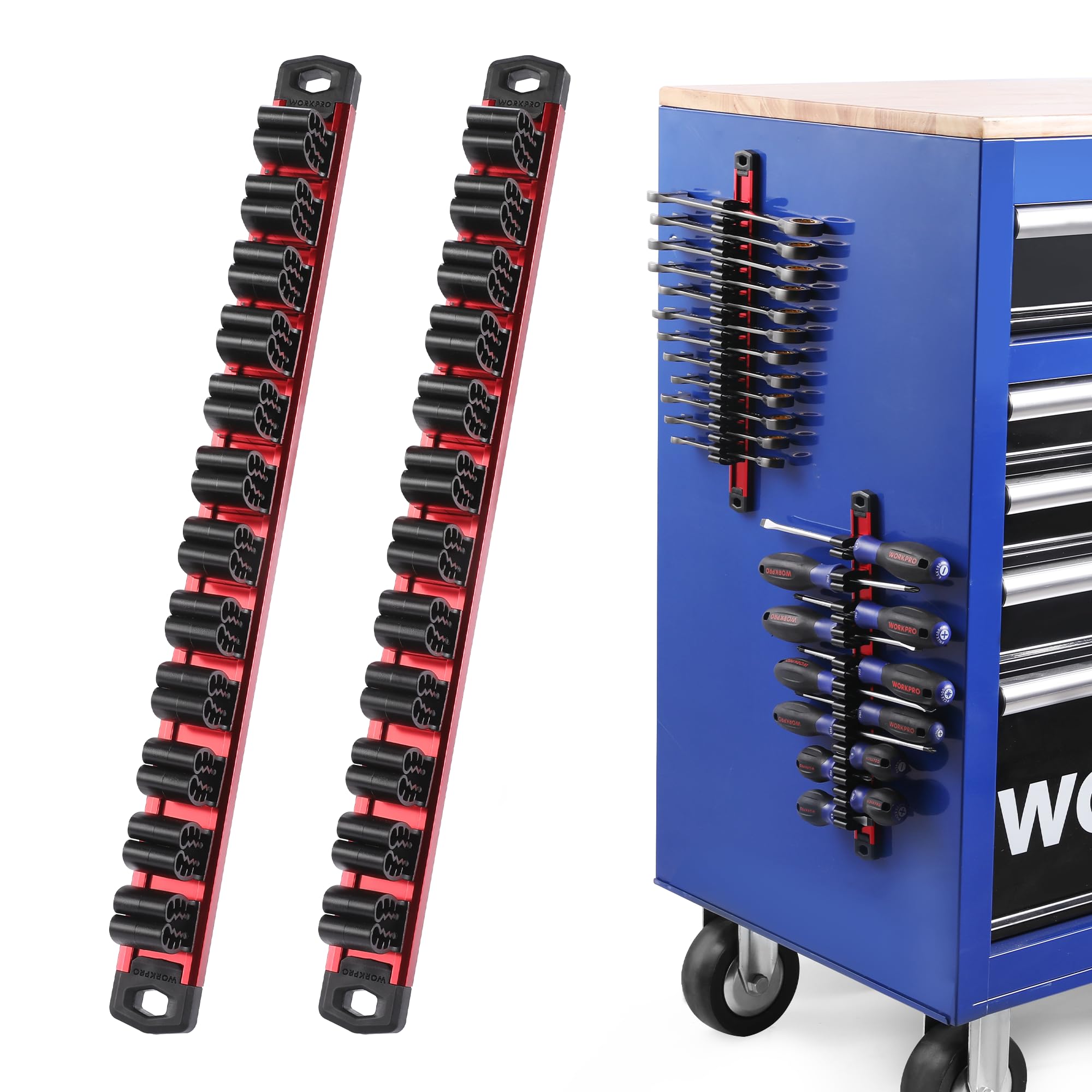Organizador De Herramientas Workpro, Destornillador Magnético Y Soporte Para Llaves - Venta Internacional.