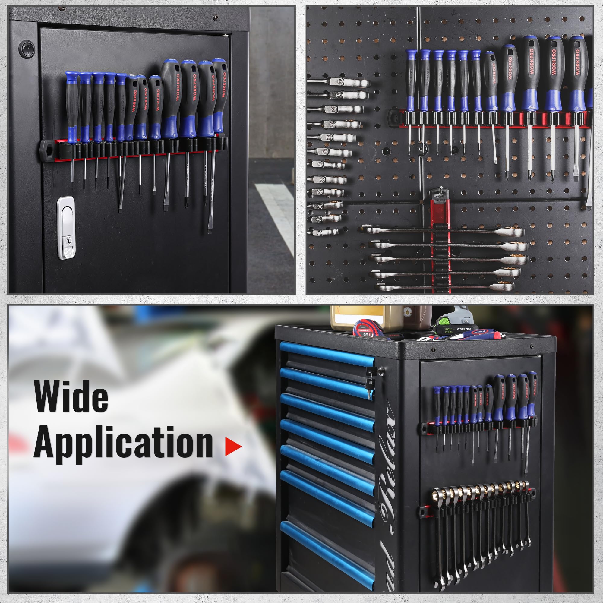 Foto 7 | Organizador De Herramientas Workpro, Destornillador Magnético Y Soporte Para Llaves - Venta Internacional.