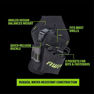 Foto 6 | Funda para Taladro AWP en Ángulo de Poliéster Resistente Negra - Venta Internacional