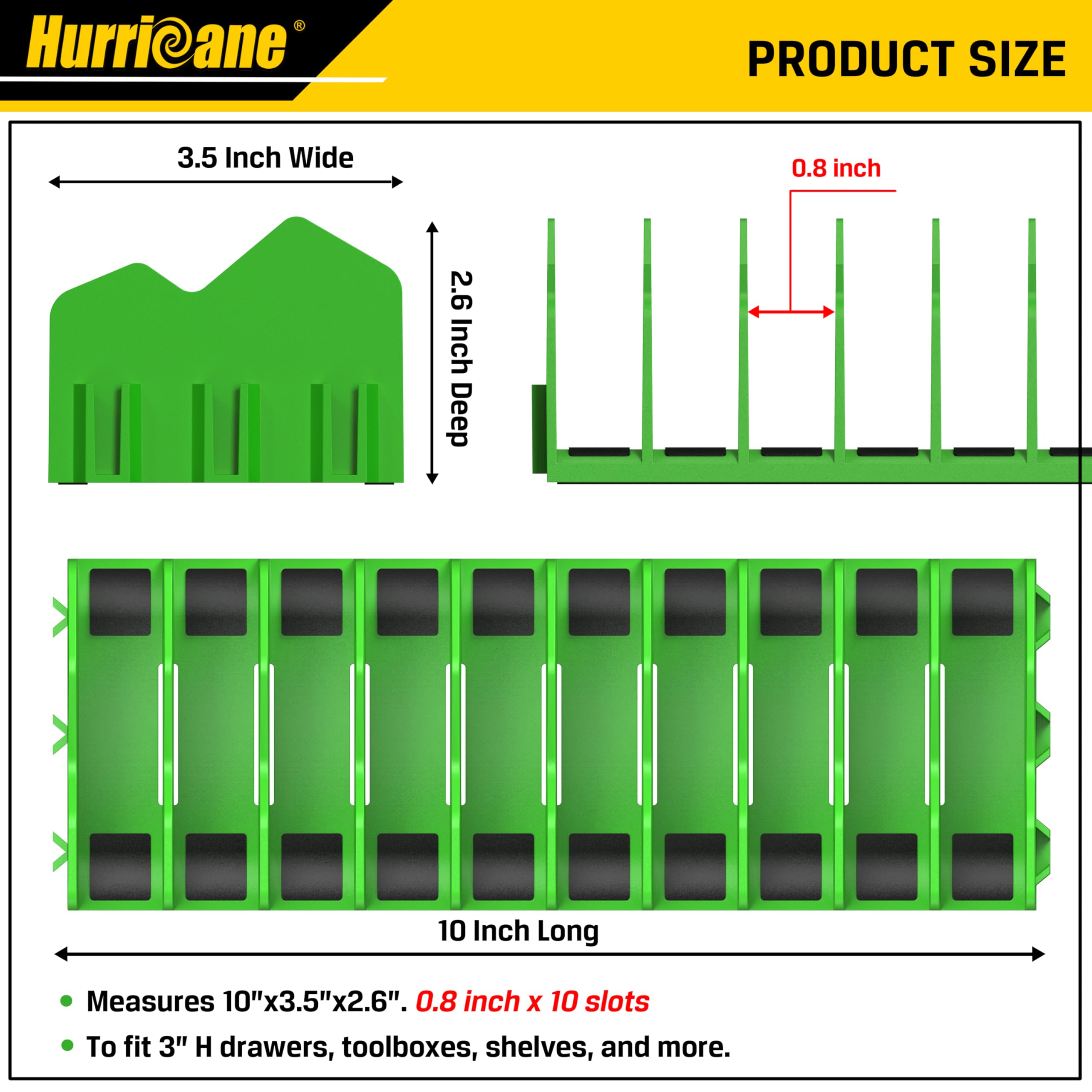Foto 3 pulgar | Organizador de Alicates Hurricane con Base Antideslizante  Verde - Venta Internacional