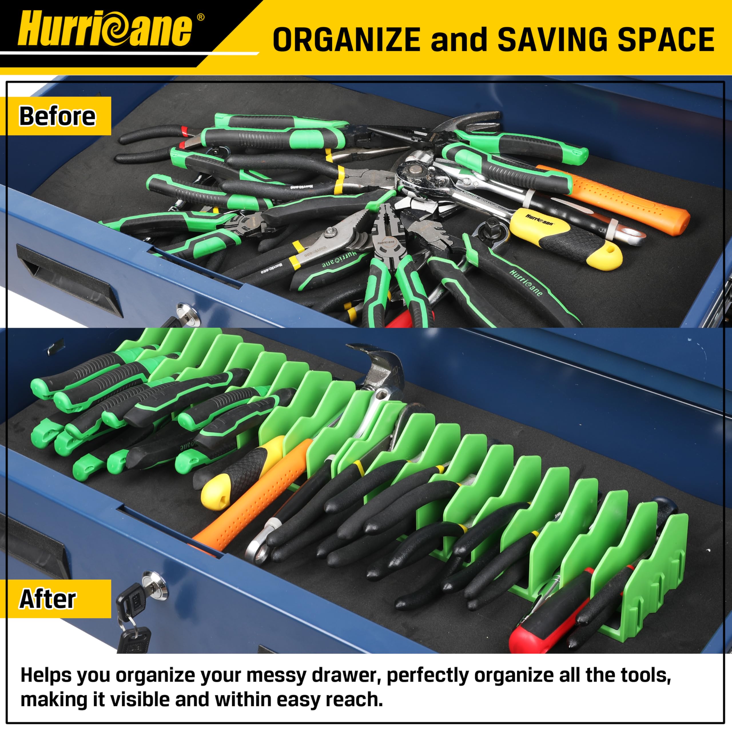 Foto 6 pulgar | Organizador de Alicates Hurricane con Base Antideslizante  Verde - Venta Internacional