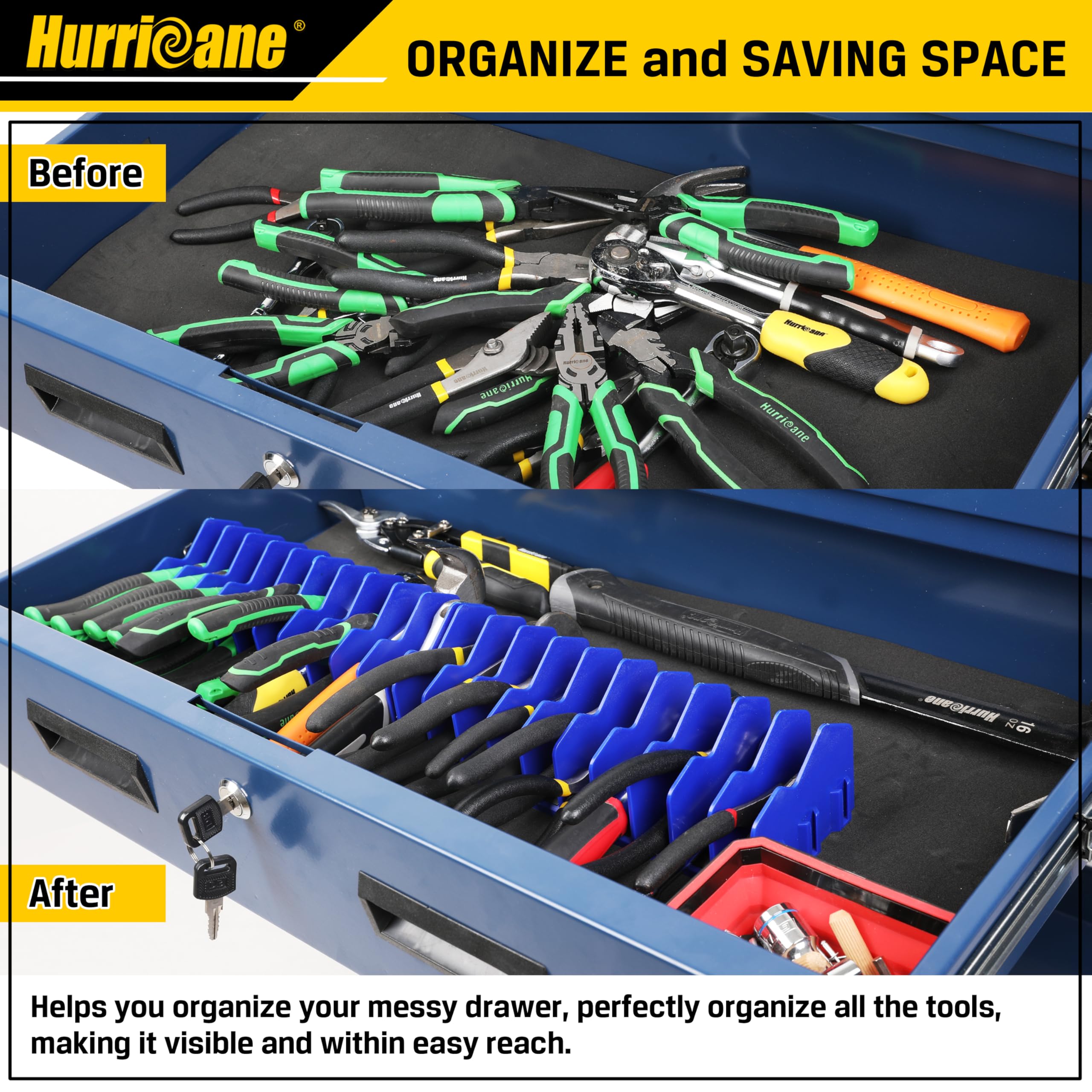 Foto 6 pulgar | Organizador de Alicates Hurricane con Base Antideslizante Azul - Venta Internacional