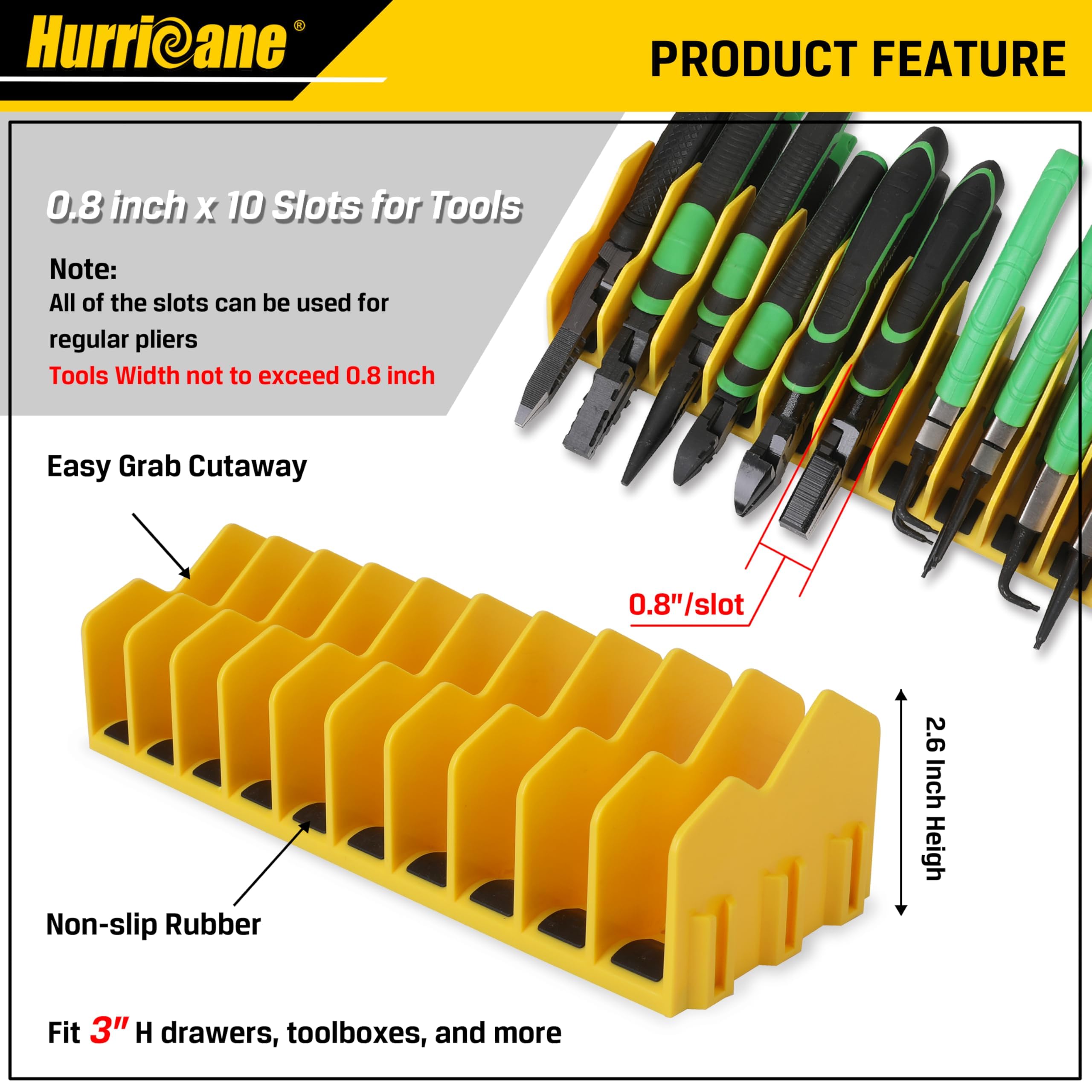 Foto 4 pulgar | Organizador de Alicates Hurricane de 10 Ranuras con Base Antideslizante Paquete de 2 - Venta Internacional