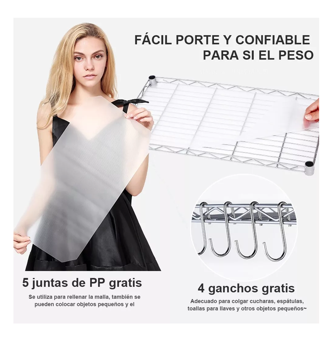 Foto 4 pulgar | Estante Organizador Metálico de 5 Niveles Plateado