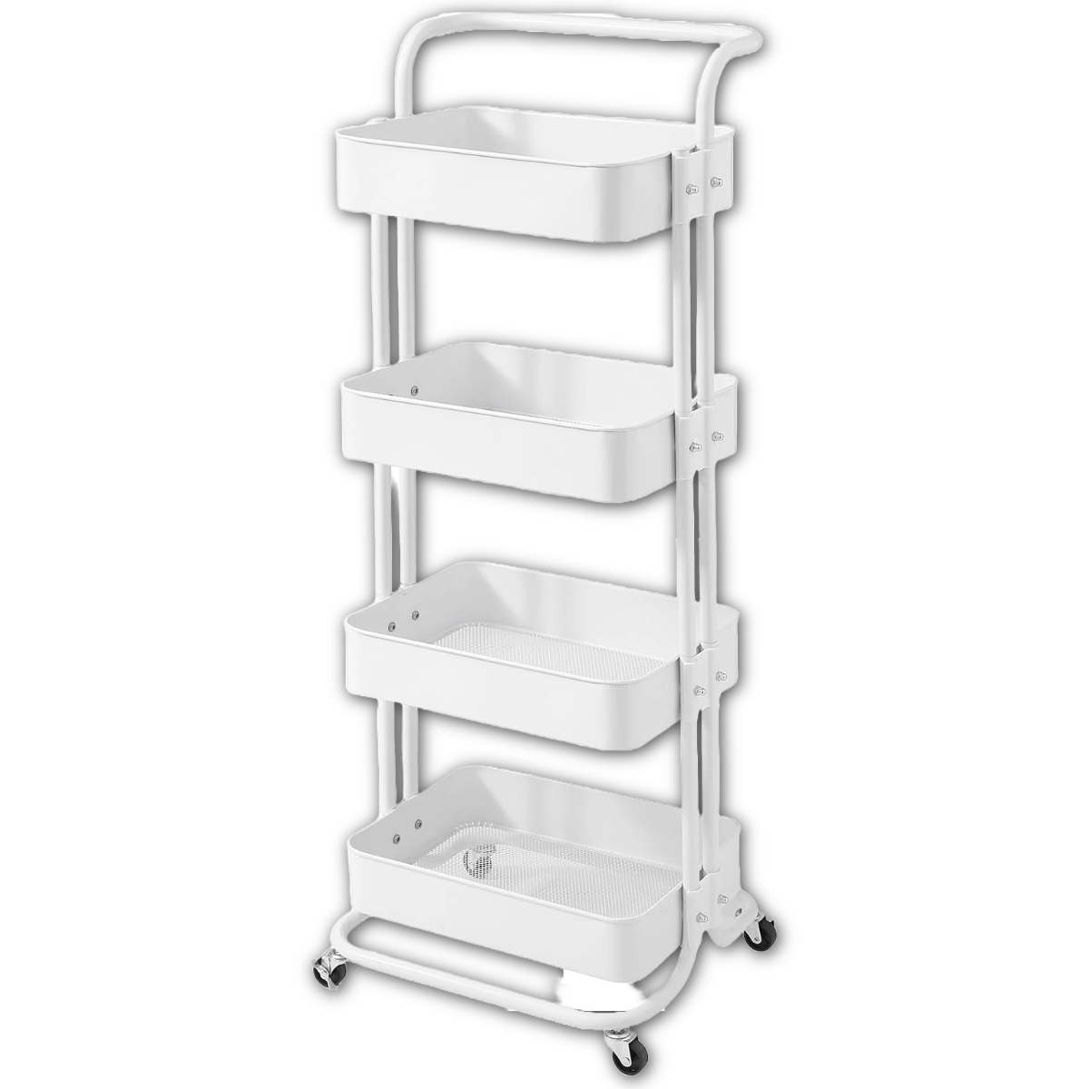 Foto 2 pulgar | Carrito Organizador Zomilux con Ruedas 4 Niveles Multiusos Blanco