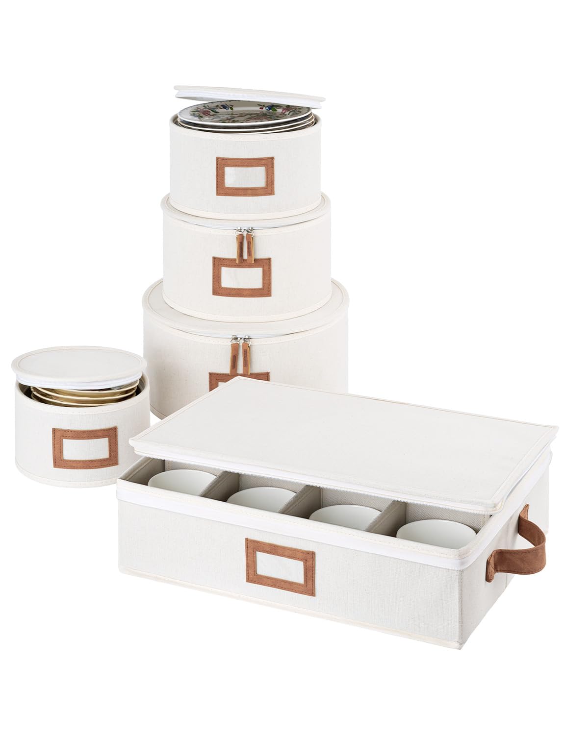 Contenedores De Almacenamiento Storageworks China, Carcasa Rígida, Paquete De 5, Color Beige - Venta Internacional.