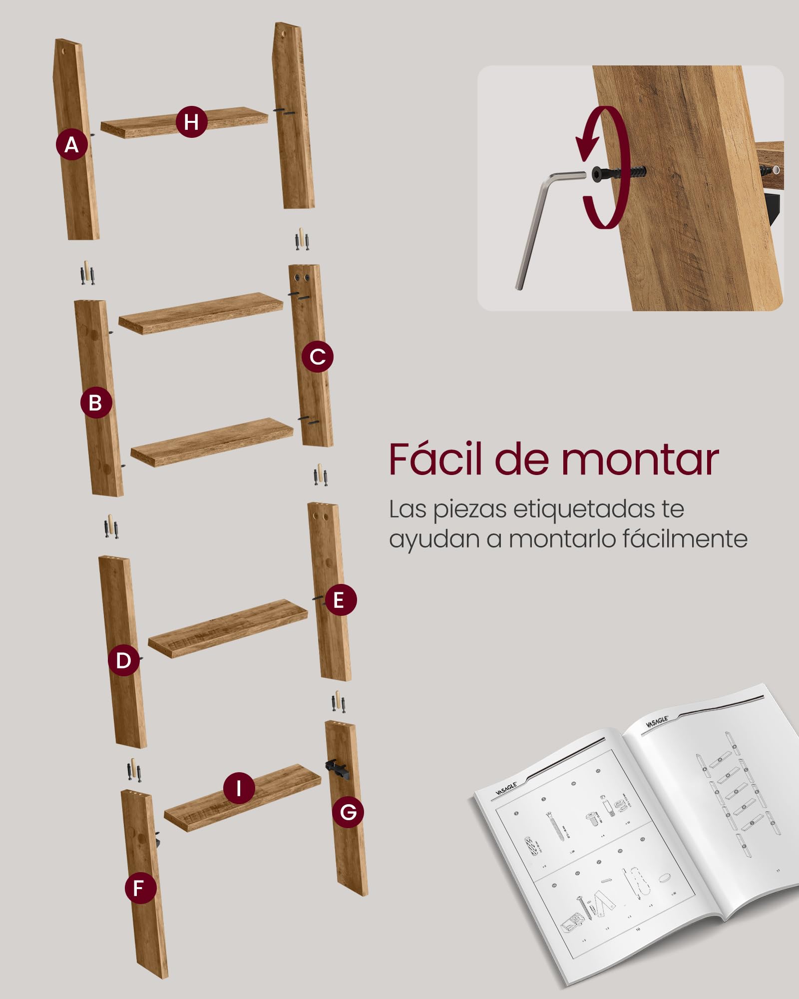 Foto 3 | Toallero Vasagle 5 Niveles Marrón
