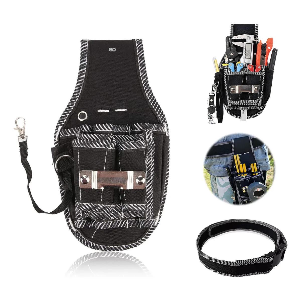 Bolsa Herramientas Riñonera Profesional Eo Safe Imports Esi-18770  Negro