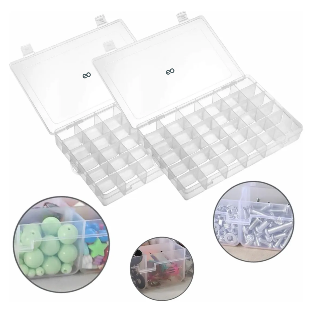 Foto 2 pulgar | Caja Organizadora Con 36 Divisiones Modificables 2 Piezas Eo Safe Imports  Esi-18772 Transparente