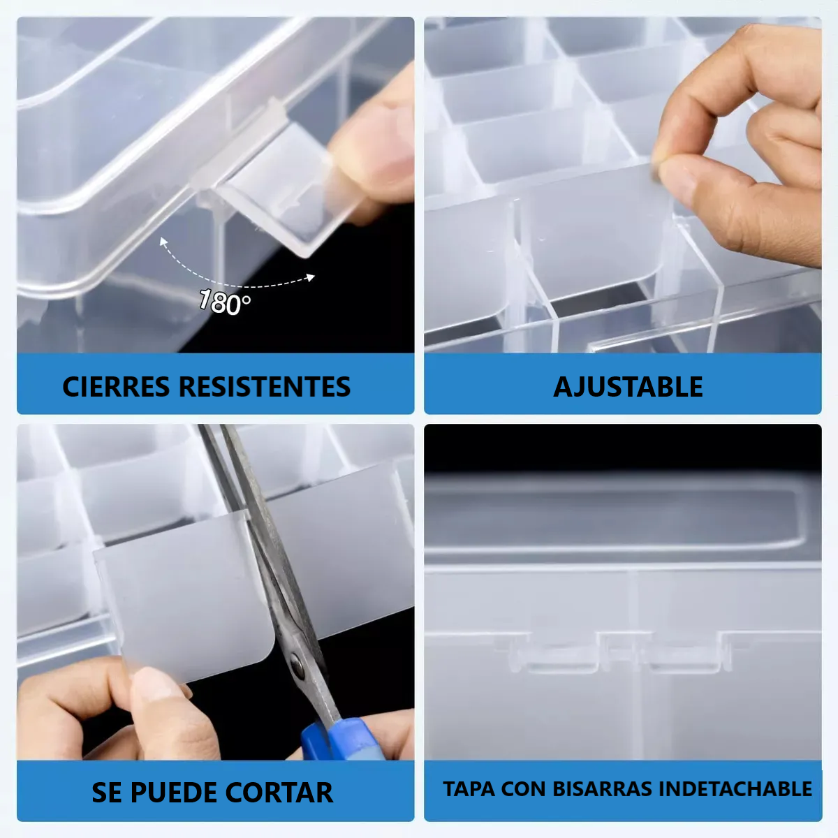 Foto 3 pulgar | Caja Organizadora Con 36 Divisiones Modificables 2 Piezas Eo Safe Imports  Esi-18772 Transparente