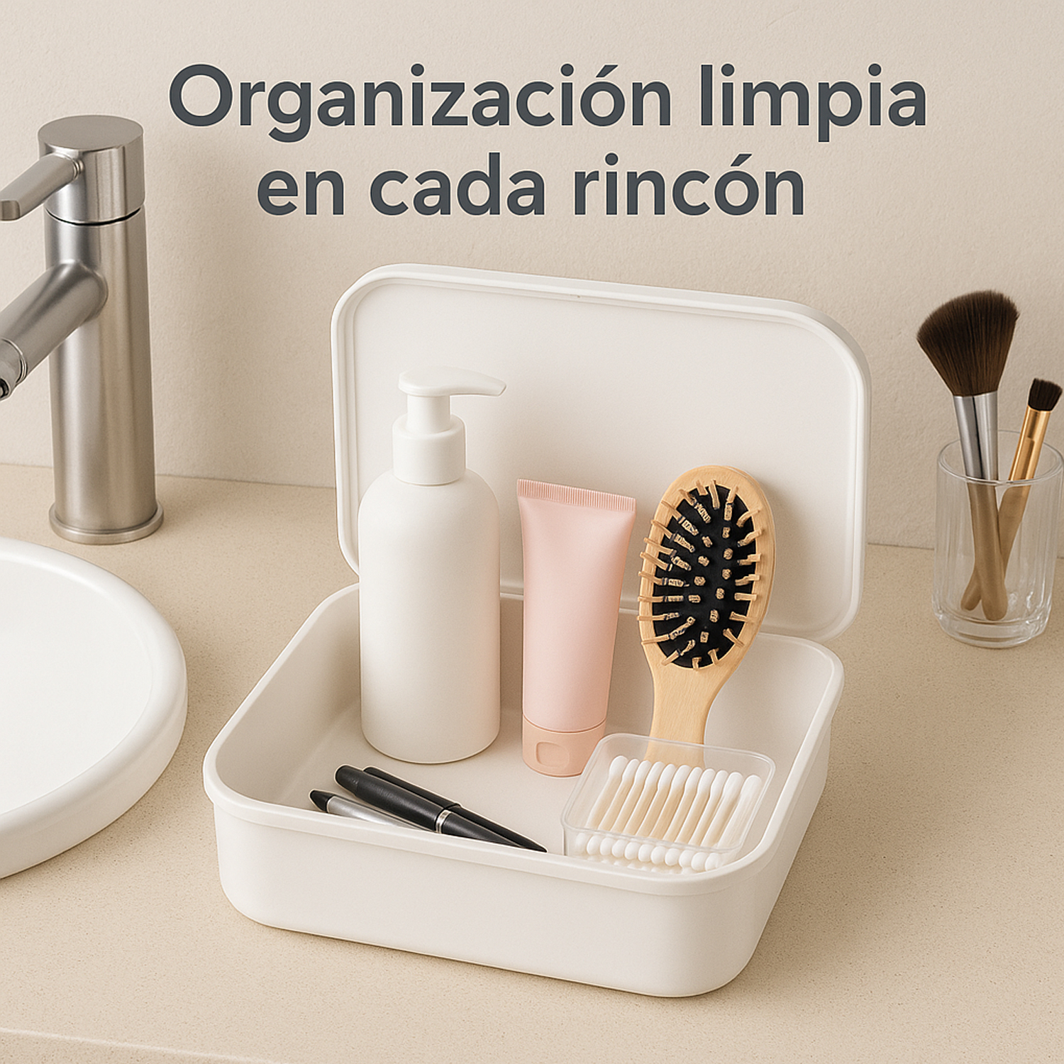 Foto 4 pulgar | Kit 5 Cajas Plástico Con Tapa Jauz Color Blanco