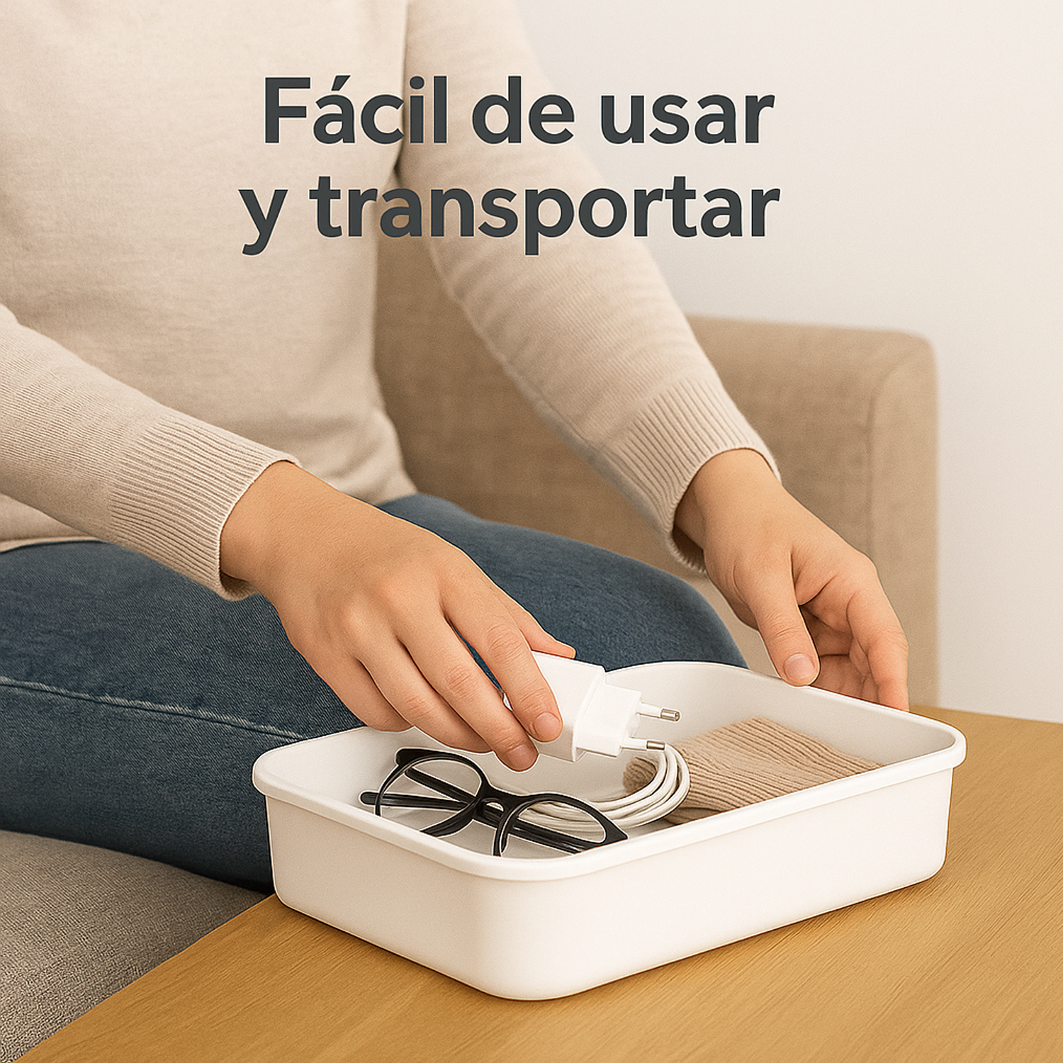 Foto 5 | Kit 5 Cajas Plástico Con Tapa Jauz Color Blanco