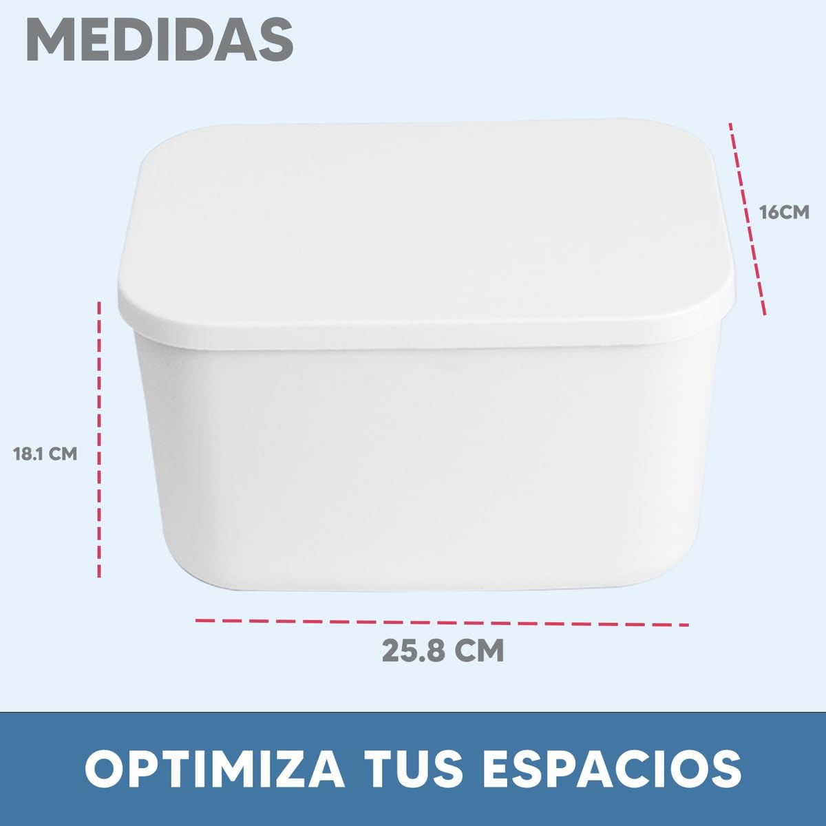 Foto 5 pulgar | 5 Cajas Organizadoras de Plástico Jauz Blancas