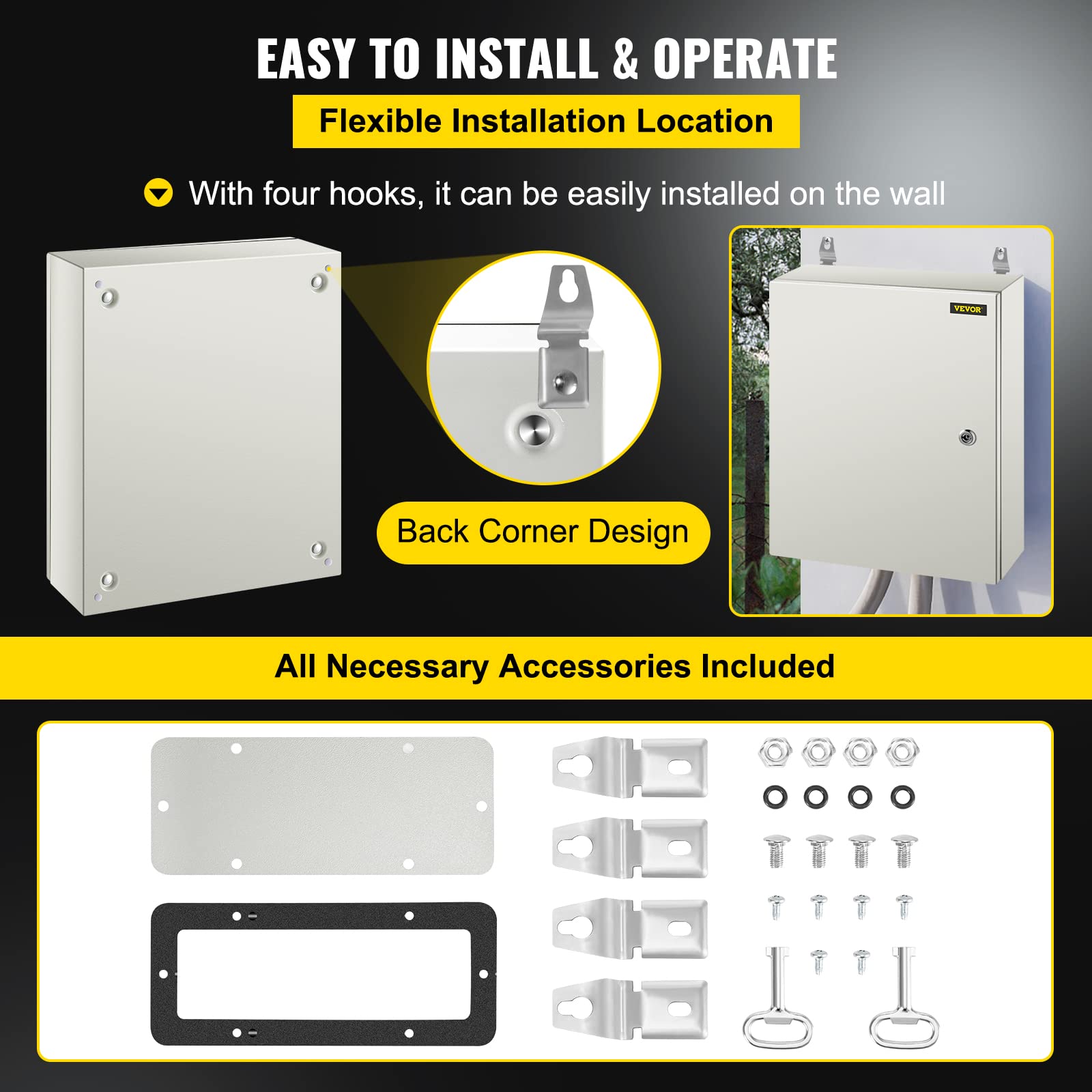 Foto 7 | Caja Eléctrica De Acero Vevor Nema 4x Carcasa 40x40x20cm Ip66 - Venta Internacional.