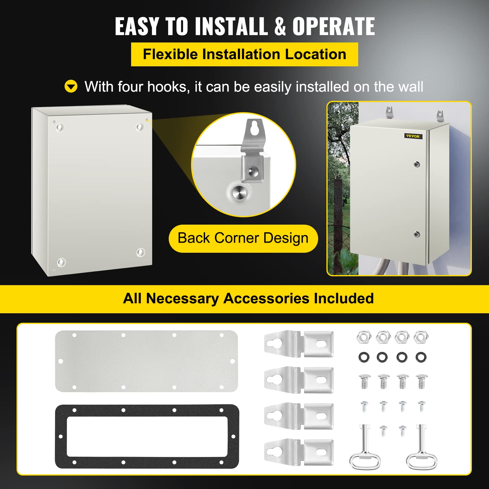Foto 6 | Caja Eléctrica De Acero Vevor Nema 4x Carcasa 60x40x25 Cm Ip66 - Venta Internacional.