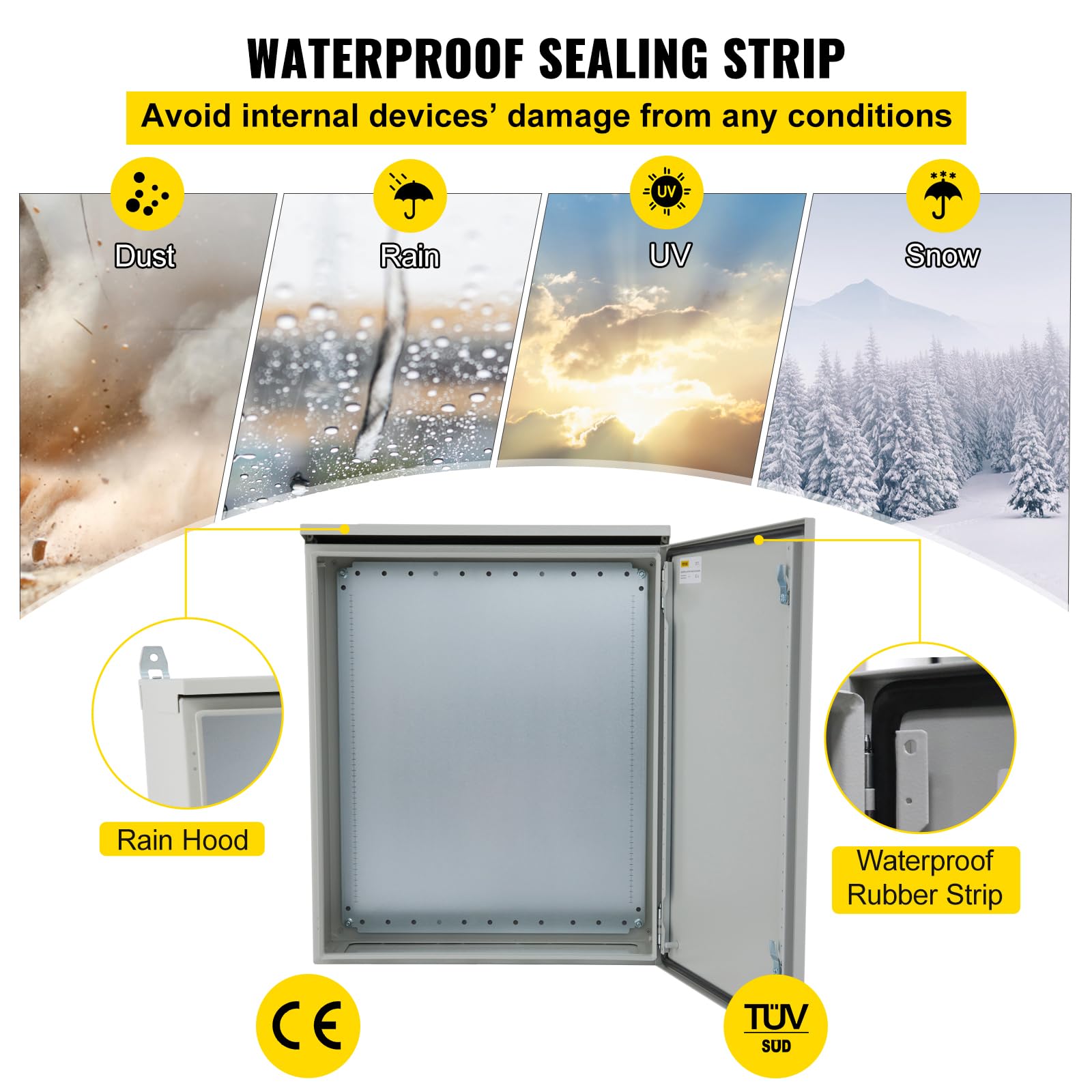 Foto 5 pulgar | Caja Eléctrica Vevor 24x24x8 Cm Nema 4 Ip65 Impermeable - Venta Internacional.