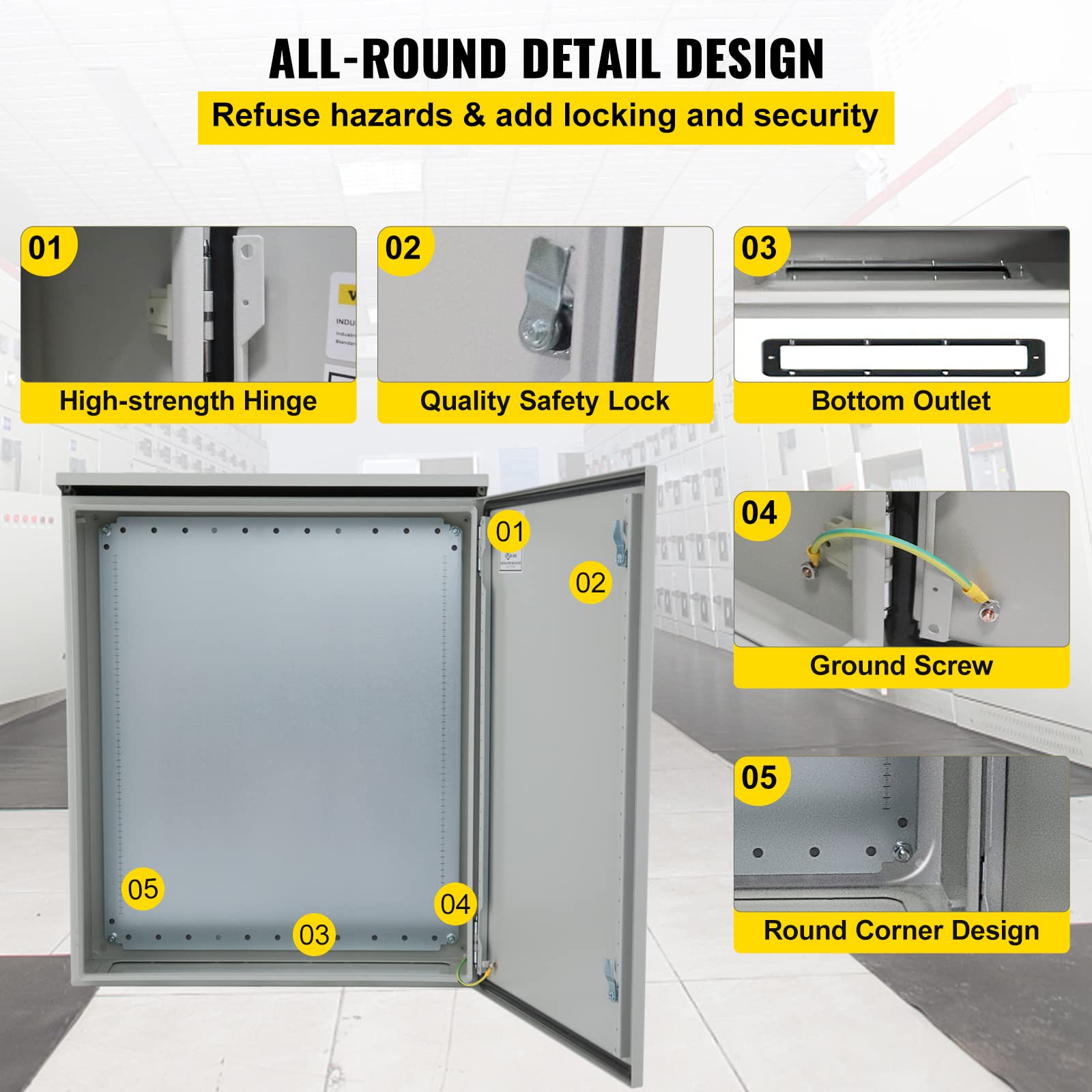 Foto 6 pulgar | Caja Eléctrica Vevor 24x24x8 Cm Nema 4 Ip65 Impermeable - Venta Internacional.