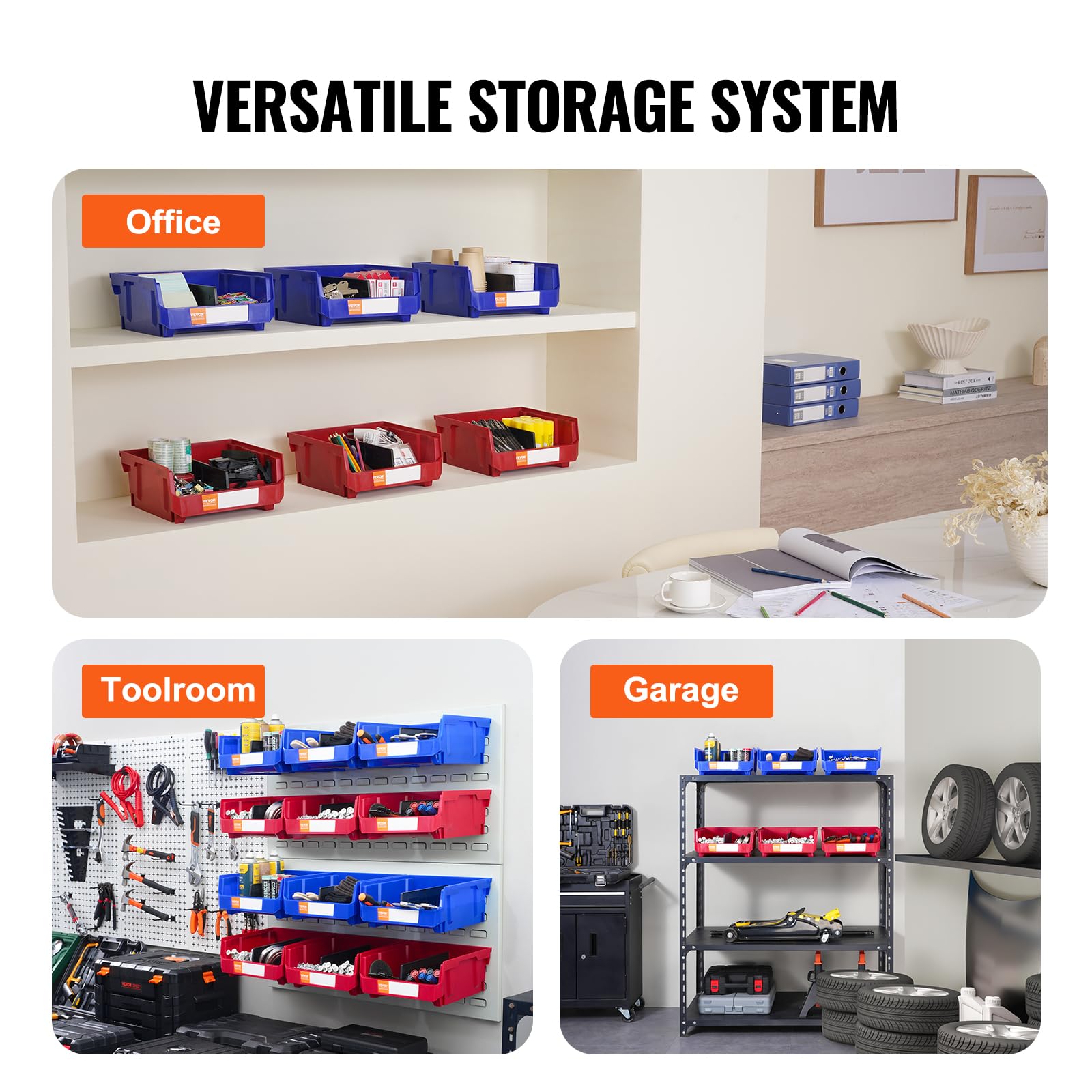 Foto 7 pulgar | Contenedores de Plástico Apilables Vevor 6 Piezas- Venta Internacional