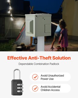 Foto 7 | Caja de Enchufe Eléctrica para Exterior VEVOR con Doble Receptáculo GFCI de 20A - Venta Internacional