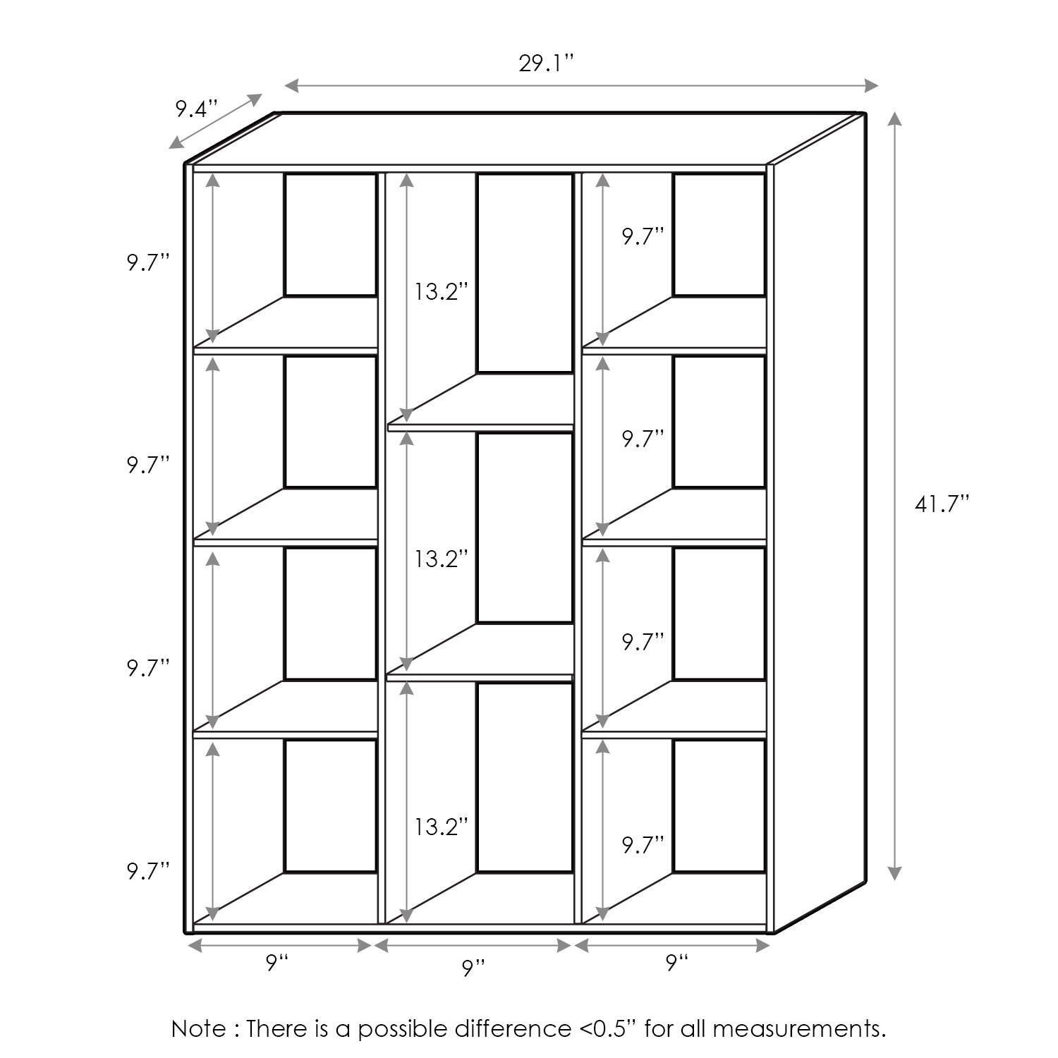 Foto 4 pulgar | Estante Furinno 11107wh-gr 7 Reversible 11 Cubos - Venta Internacional