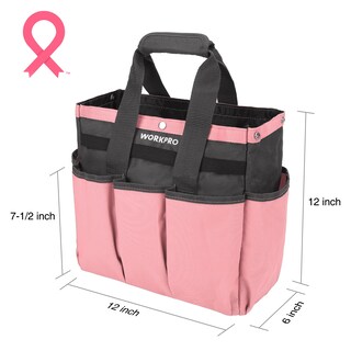 Foto 2 | Bolsa De Jardín Workpro Para Herramientas De Jardín Con 8 Bolsillos, Color Rosa - Venta Internacional.