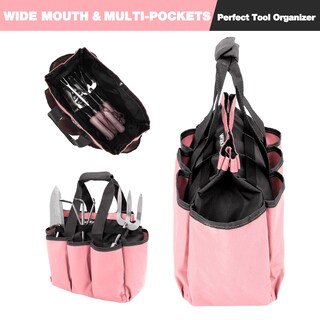 Foto 3 | Bolsa De Jardín Workpro Para Herramientas De Jardín Con 8 Bolsillos, Color Rosa - Venta Internacional.