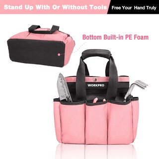 Foto 4 | Bolsa De Jardín Workpro Para Herramientas De Jardín Con 8 Bolsillos, Color Rosa - Venta Internacional.