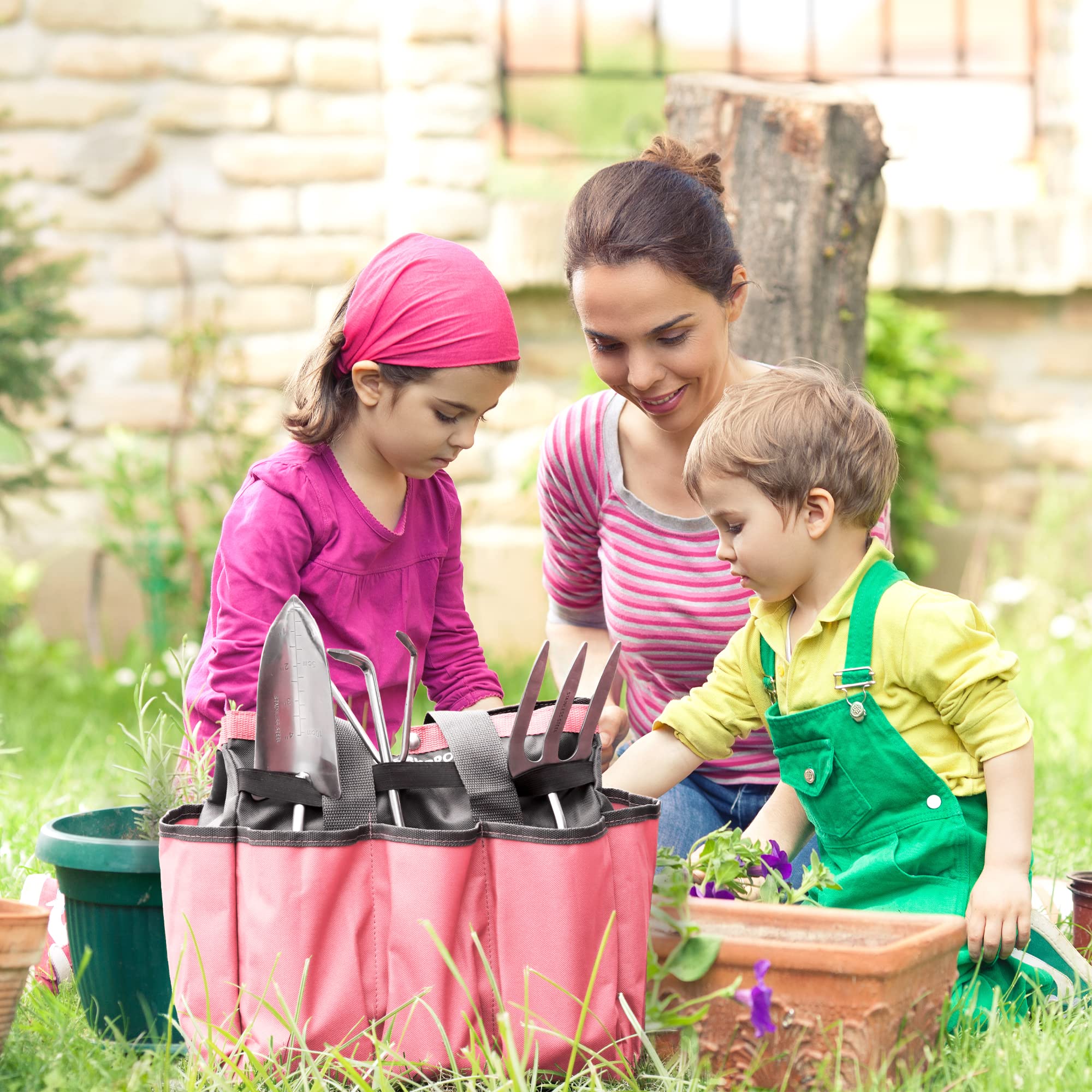 Foto 5 | Bolsa De Jardín Workpro Para Herramientas De Jardín Con 8 Bolsillos, Color Rosa - Venta Internacional.