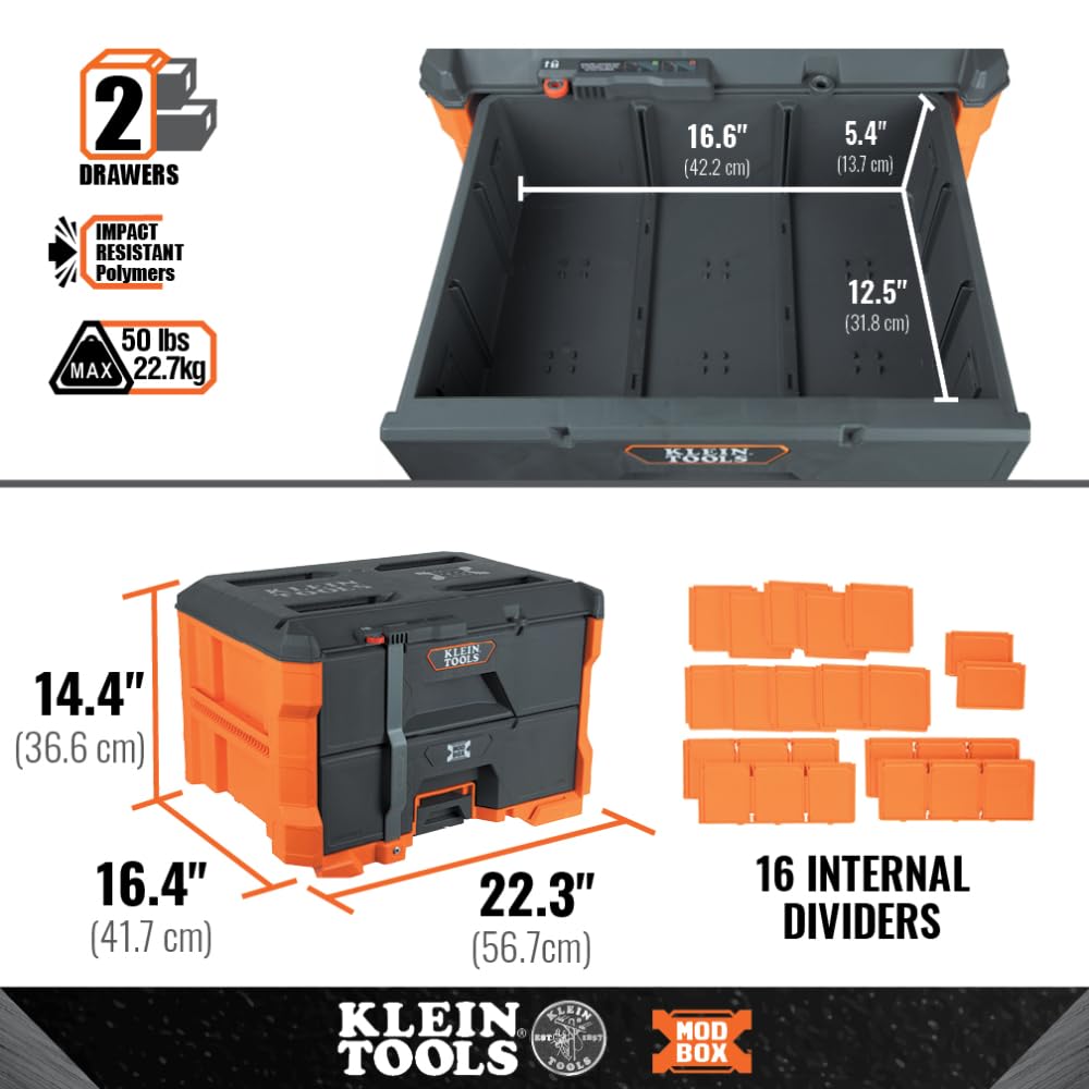 Foto 6 pulgar | Caja De Herramientas Modbox Con Dos Cajones Con Compartimentos De Almacenamiento Ajustables - Venta Internacional.