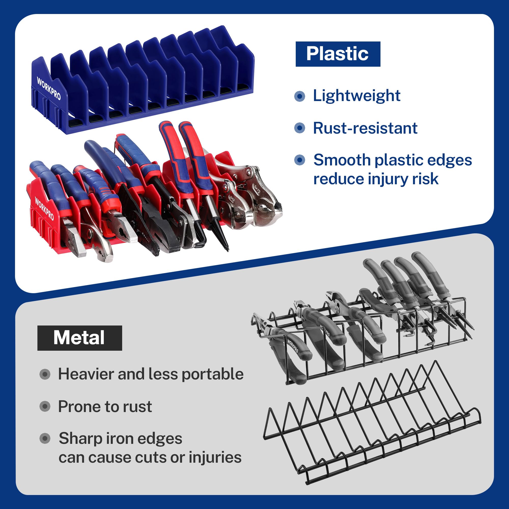 Foto 3 | Estante Organizador Para Alicates Workpro, Paquete De 2 Con Base De Goma Antideslizante - Venta Internacional.